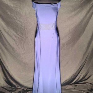Laundry by Shelli Segal Midnight Blue Mermaid Gown Cross Back